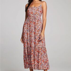 Saltwater LUXE Rene Multicolor Floral Midi Dress